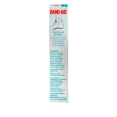 Band-Aid Brand Hydro Seal Adhesive Bandages for Heel Blisters, Waterproof Blister Pad & Hydrocolloid Gel Bandage, Sterile & Long-Lasting, 6 ct