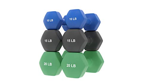 Neoprene Dumbbells Weights 90Lb Set 10 Lb 15 Lb 20 Lb