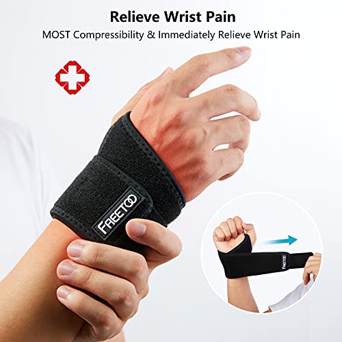 Copper Wrist Compression Sleeve, Elastic Wrist Support Sleeve Wrist Brace  for Tendonitis, Arthritis, Sprains Pain Relief, Breathable Carpal Tunnel