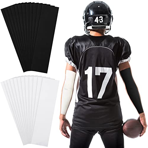 24 Pcs Athletic Turf Tape Easy to Apply Athletic Tape Football Turf Tape Easy Tear No Sticky Residue Tape for Athlete, Sport Trainers, White, Black, 15.75 x 3.94 Inches