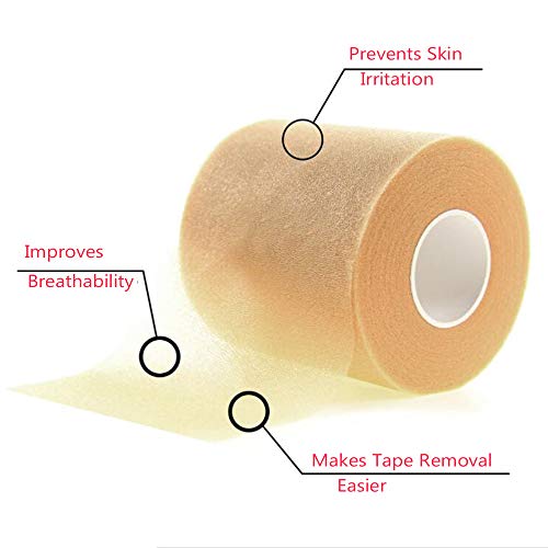 OBTANIM 4 Rolls Foam Underwrap Bandage Pre-Wrap Sports Tape for Athletic Elbow Knees Ankles, Latex Free (Skin Color, Black, Blue, Red)
