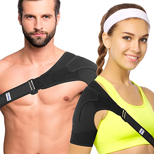 Shoulder Support Brace Neoprene Straps Gym Sports Shoulder Brace - Injury  Recovery, Muscle Relief, Joint Protection - Unisex One Size, Fits Both Left