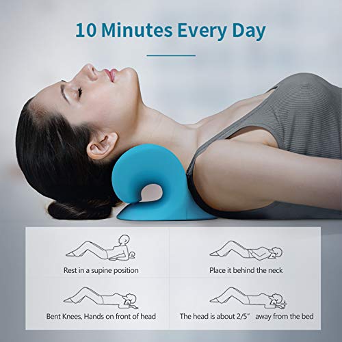 Neck and Shoulder Relaxer, Cervical Traction Device for TMJ Pain Relief Blue