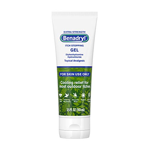 Benadryl Extra Strength Anti-Itch Gel, 2 Percentage Diphenhydramine HCI Topical Analgesic & Histamine Blocker for Relief of Outdoor Itches Associated with Poison Ivy, Insect Bites & More, 3.5 fl. oz