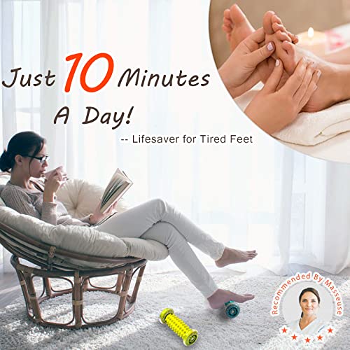 XIGIUINI Foot Massager Roller, Foot Roller for Relief Plantar Fasciitis, Deep Tissue Muscle Massager Roller for Foot Arch Pain, Heel Pain, Leg Hand Soreness [Upgraded Version with Deeper Relaxation]
