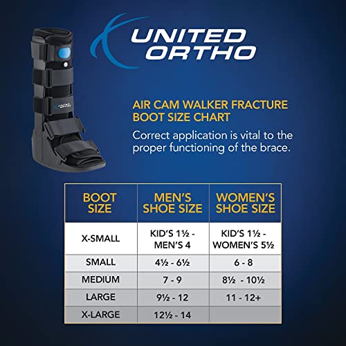 United Ortho Air Cam Walker Fracture Boot, Small, Black