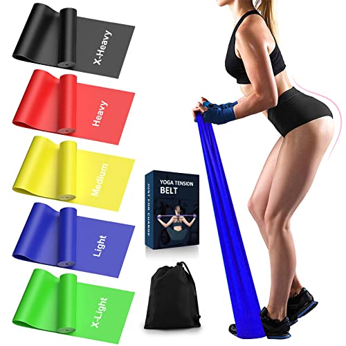 londys Resistance Bands for Working Out, Exercise Bands, Physical Therapy Equipment, 59 Inch Non-Latex Stretching Yoga Strap for Upper & Lower Body, Workouts & Rehab at Home-5 Progressive Resistance