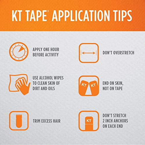 KT Tape Pro Wide Precut Strip(10 Each) Black 10 Inch (Pack of 10)
