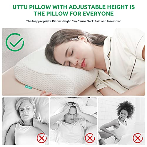 Memory Foam, 3 Layer Adjustable Contour Pillows, Cervical Orthopedic Pillow