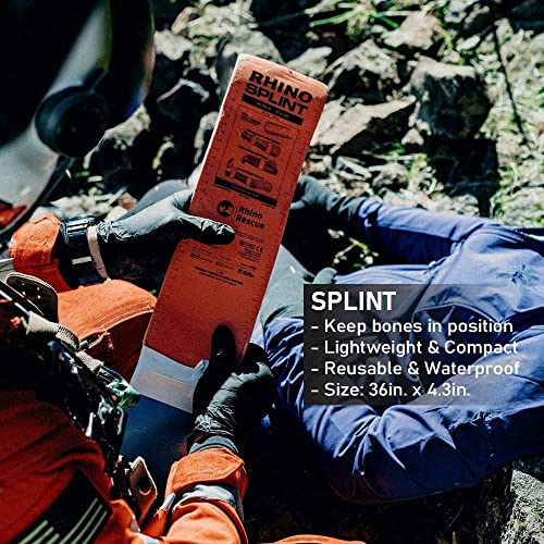 RHINO RESCUE First Aid Splint 36 X 4.3 Orange-Gray, Keep Bones in  Position (4, Folded)