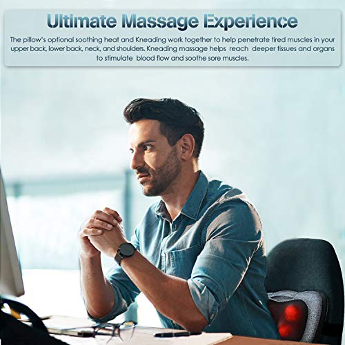 VIKTOR JURGEN Back Massager, Neck Massager with Heat, Massage Pillow Gifts  for Men & Women, Electric Shiatsu Back Massager, Deep Kneading Shoulder